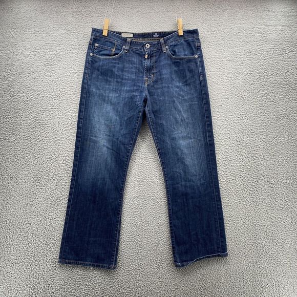 AG Adriano Goldschmied Men's Straight Jeans - Blue - Picture 1 of 16